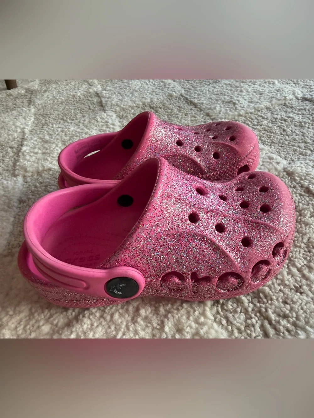 Pink Glitter Crocs
